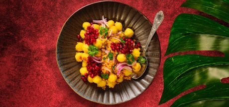 AVIKO Pom' Noisettes, anor urug'lari, yasmiq va limonli vinaigrette bilan salat